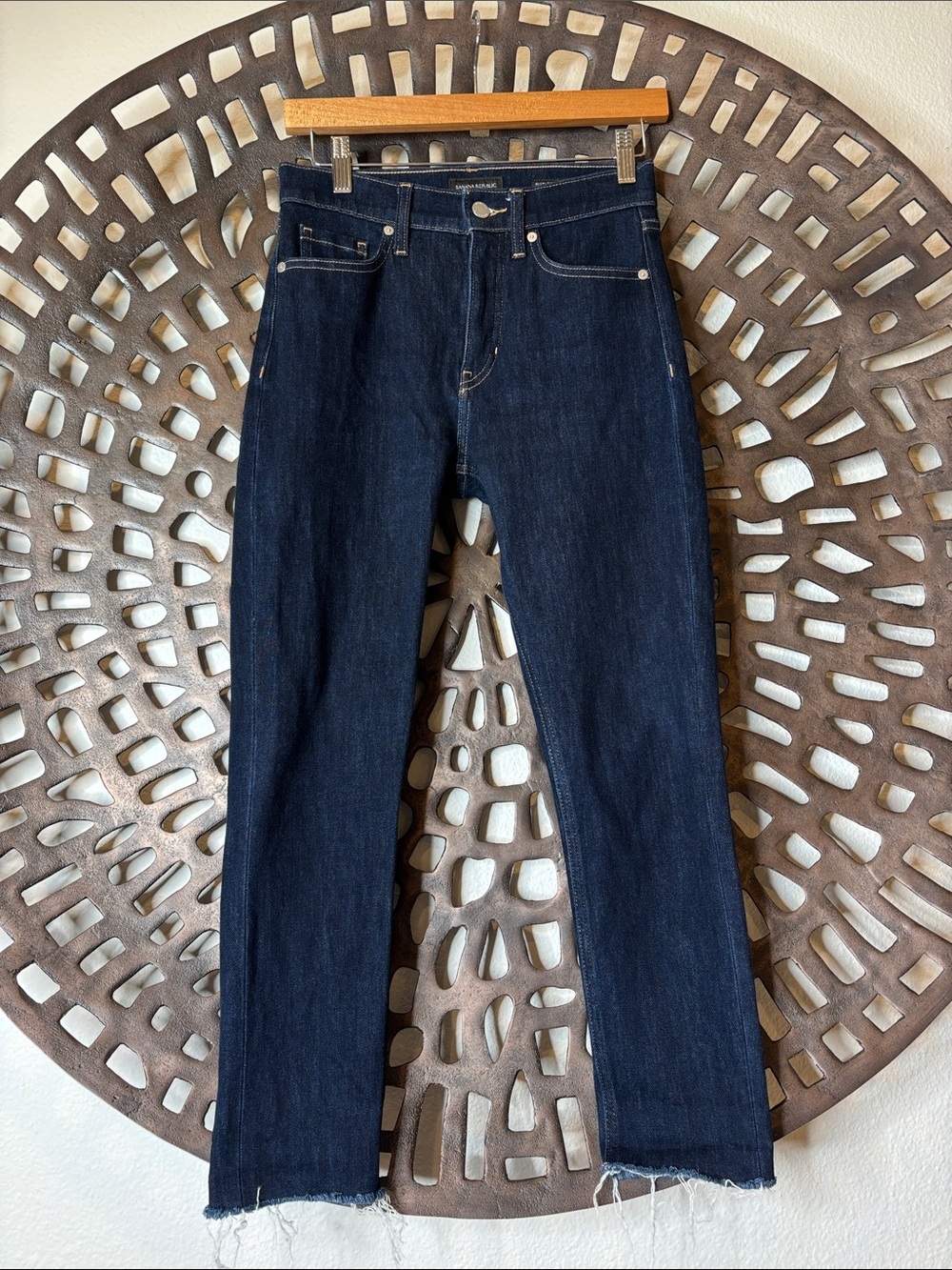 💙 Banana Republic Straight Leg Jeans Women’s 26P Dark Wash Stretch Denim 💙
